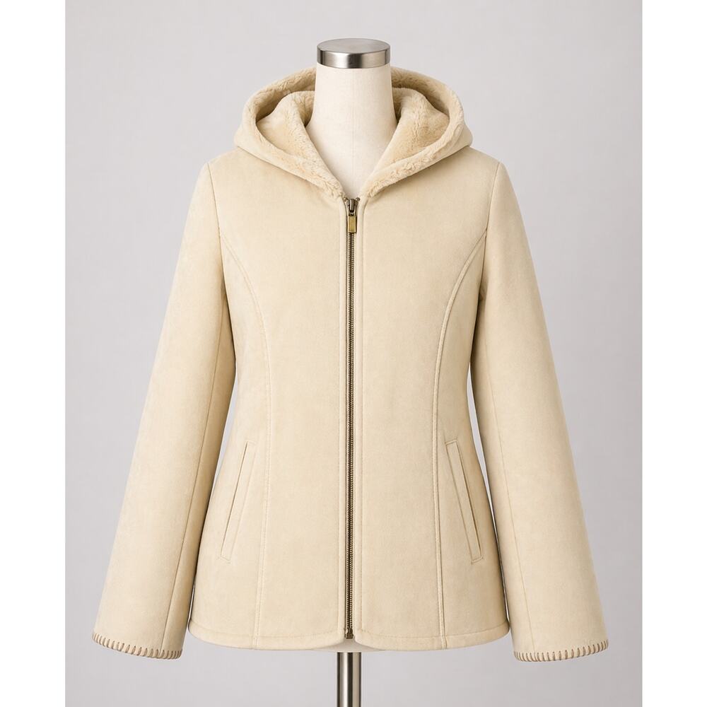 Vintage Tan Faux Fur Lined Jacket Marvin Richards M